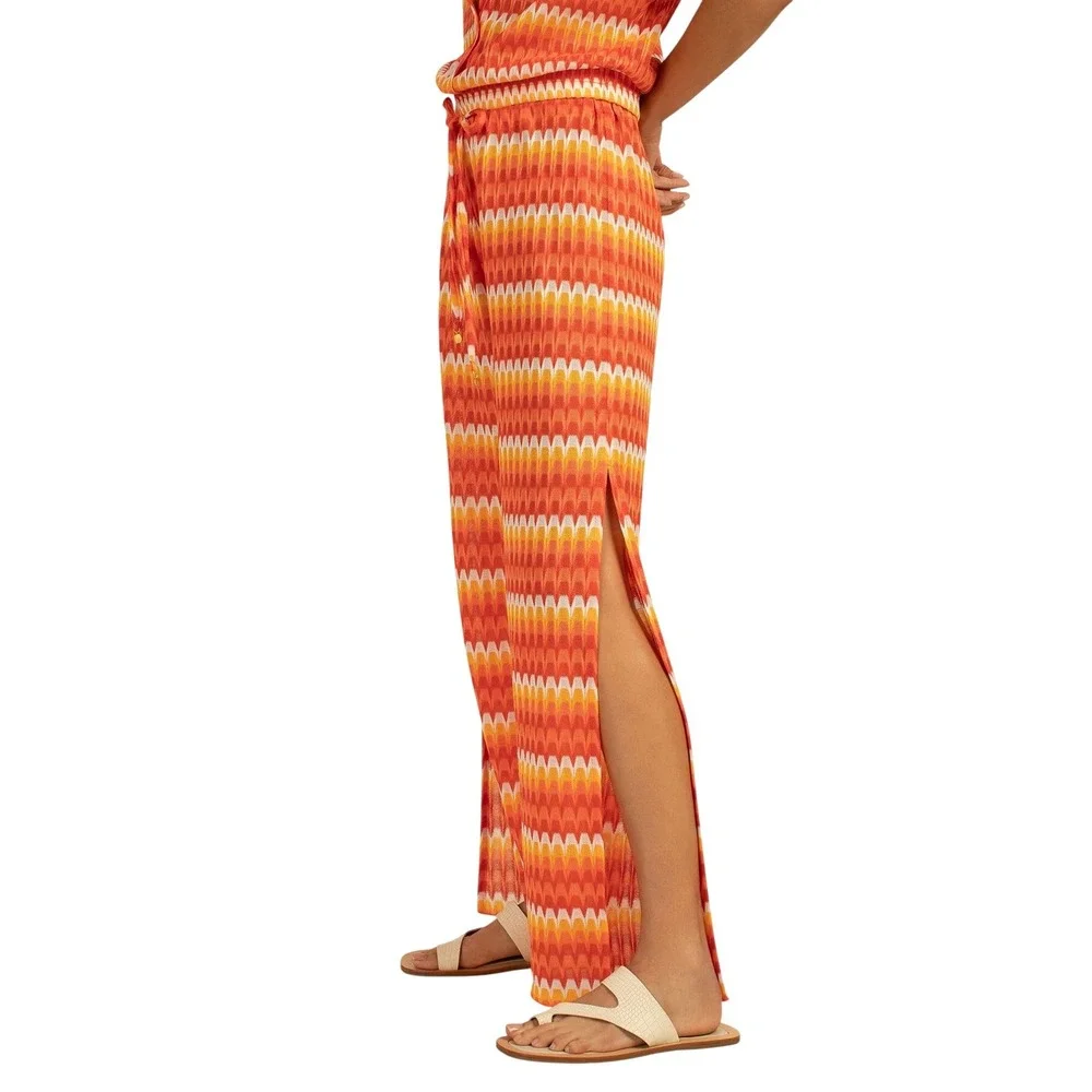 Trina‎ Turk Swim Sunray Crochet Slit Pant Cover Up Women's Size Small